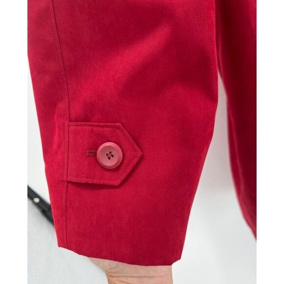 London Fog Rain Coat Womens Medium Red Button Removable Liner Water Repellent - Picture 3 of 15
